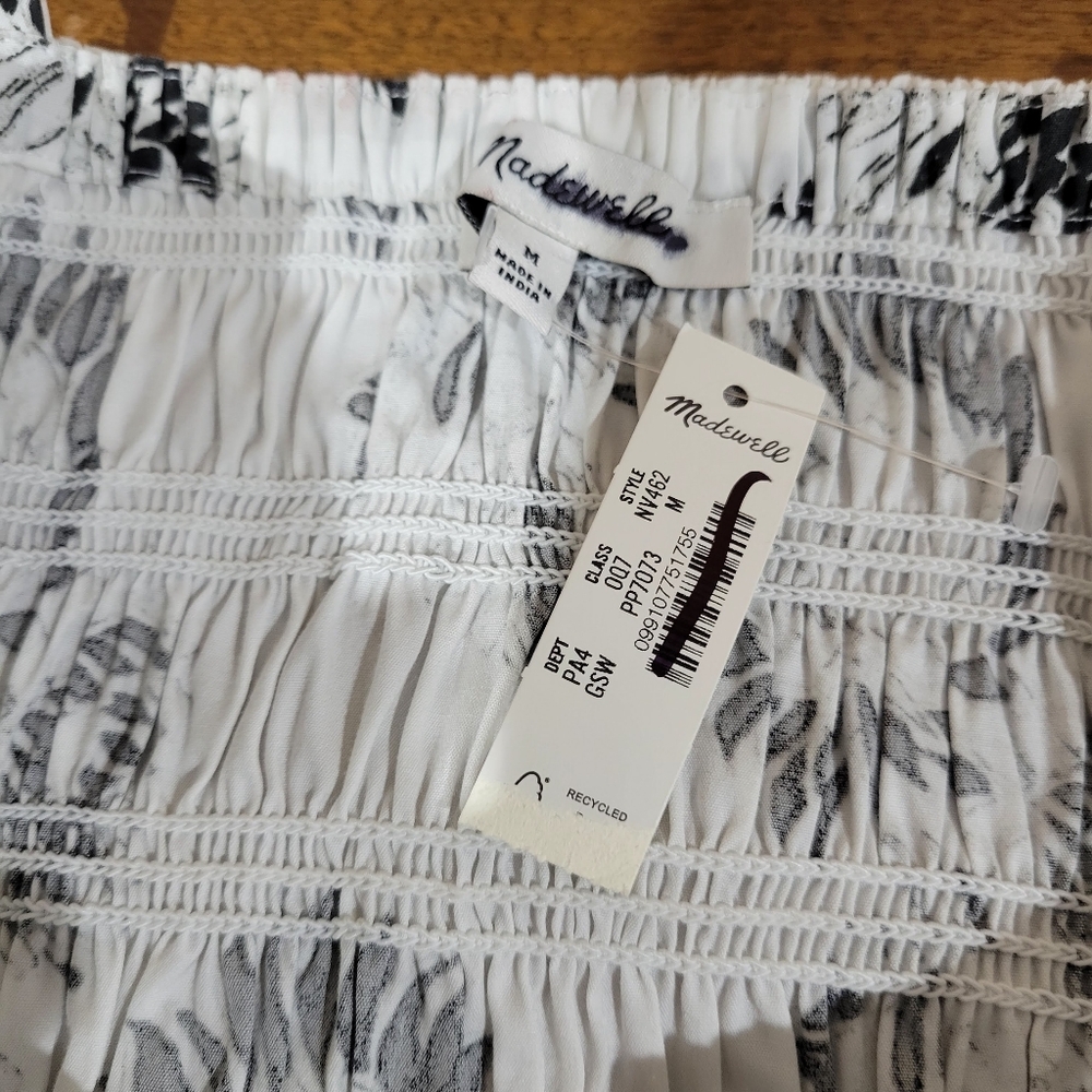 Madewell Smocked Maxi Dress NV462 Size M Graphic Sunflowers NWT - Picture 8 of 10